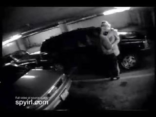 Security camera in parking lot catches couple having sex