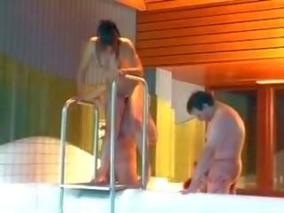 Two turned on Ladies from Germany Getting Fucked at the Spa: Retro Amateur sex clip